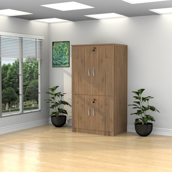 Two Door Cabinet with Stack-on Storage Cabinet - Various Colors