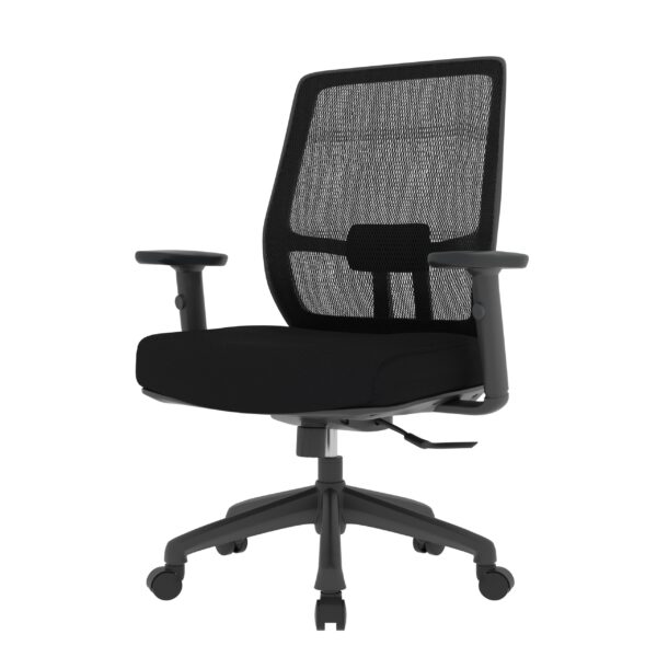 ErgoBreeze, Black frame, Black mesh back, Mid-back chair, tilt/swivel - Image 3