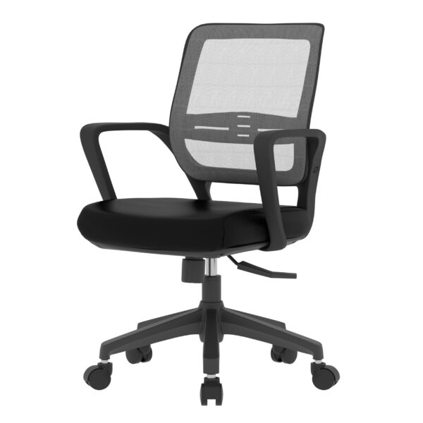 SitEase Black frame/seat, Grey Mesh-back Midback chair, tilt/swivel - Image 4