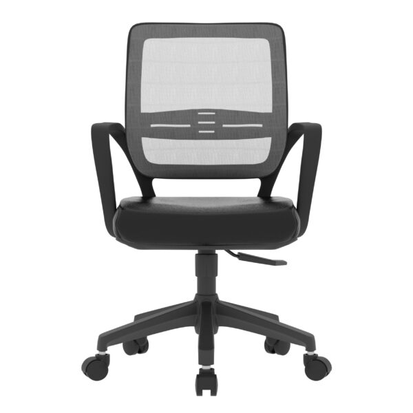 SitEase Black frame/seat, Grey Mesh-back Midback chair, tilt/swivel - Image 2