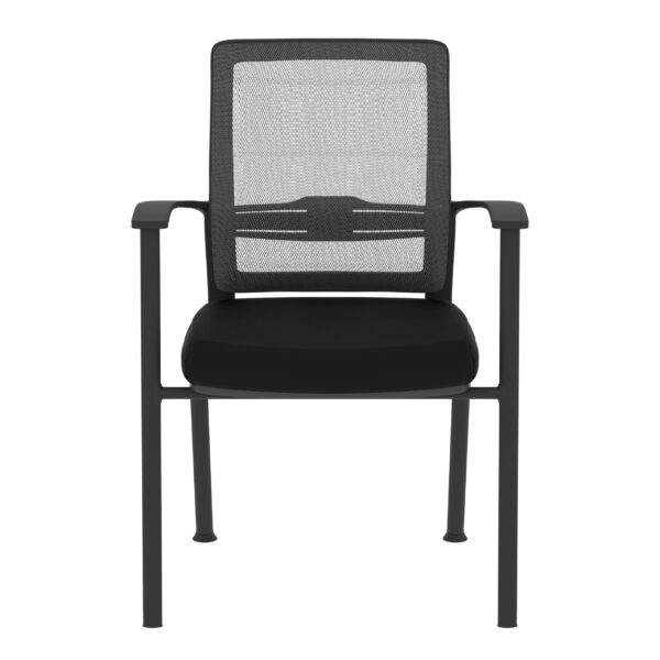 CoreComfort Black frame, Black Fabric Seat, Grey/Black Mesh back Guest chair - Image 3