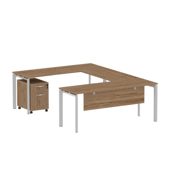 INSPIRE 71″ U-Shape Work Station with Pedestal and Modesty Panel - Various colors - Image 5