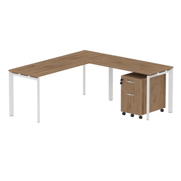 INSPIRE 71″ x 71" L-Shaped Work Station with 1 Pedestal – Various colors - Image 3