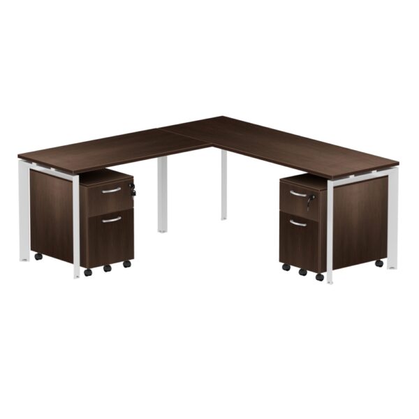 INSPIRE 71″ x 71" L-Shaped Work Station with 2 Pedestals - Various colors - Image 6