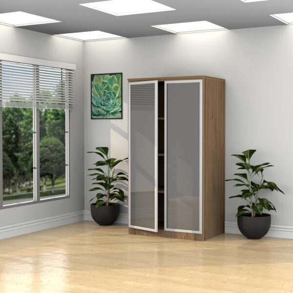 Two Door Tall Storage w/ Glass Doors - Various Colors